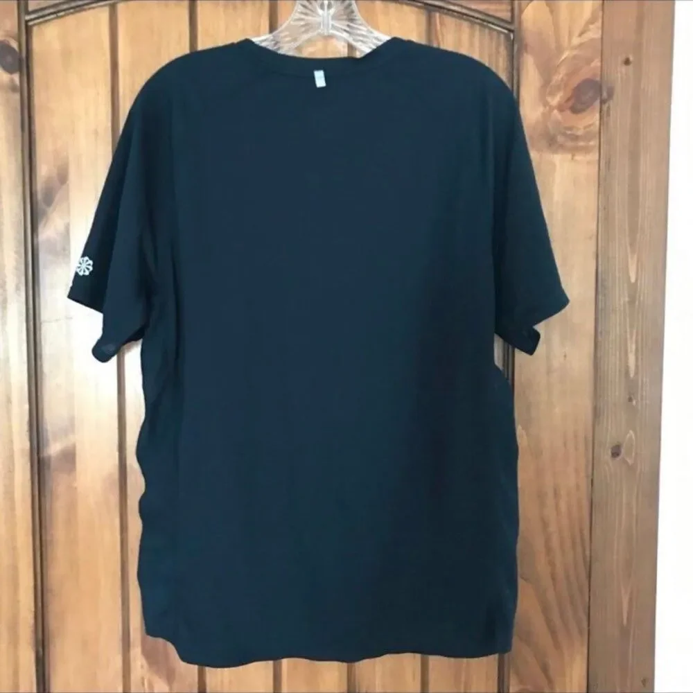 Nike RUN Running Athletic Dri Fit Shirt Mens Large Short Sleeve Navy Blue EUC
